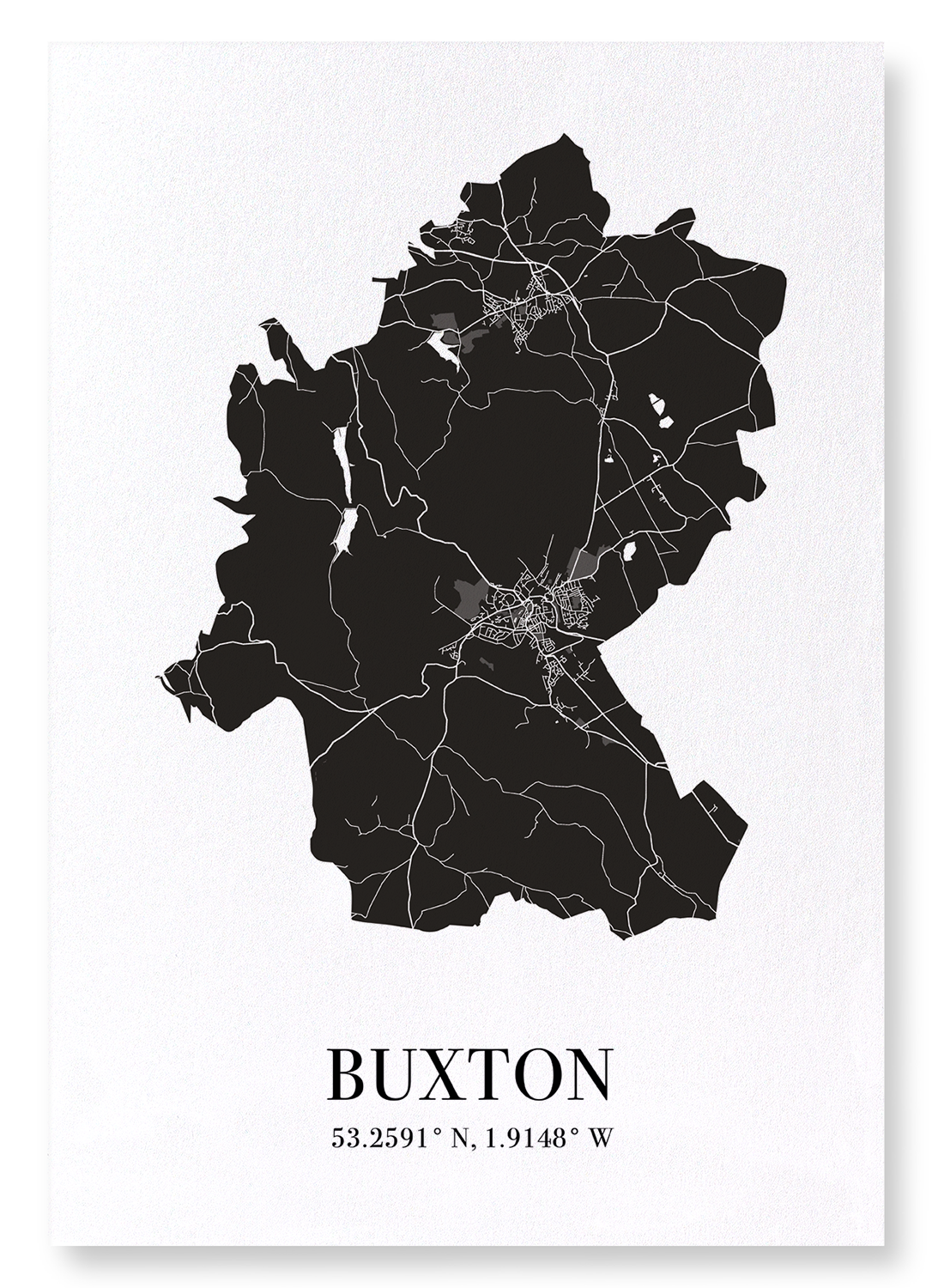 BUXTON CUTOUT: Map Cutout Art Print