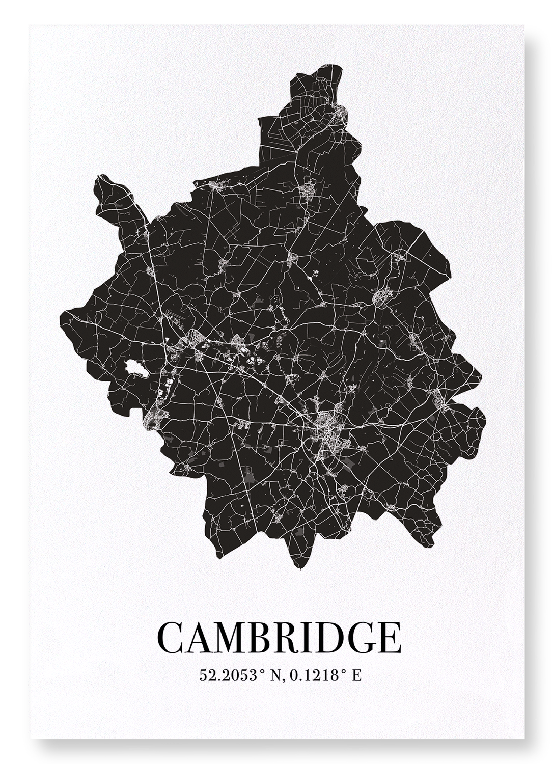 CAMBRIDGE CUTOUT: Map Cutout Art Print