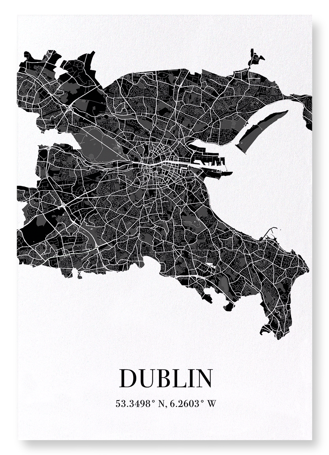 DUBLIN CUTOUT: Map Cutout Art Print
