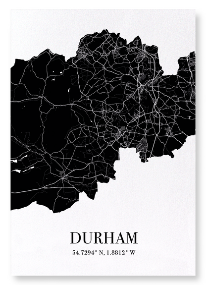 DURHAM CUTOUT: Map Cutout Art Print
