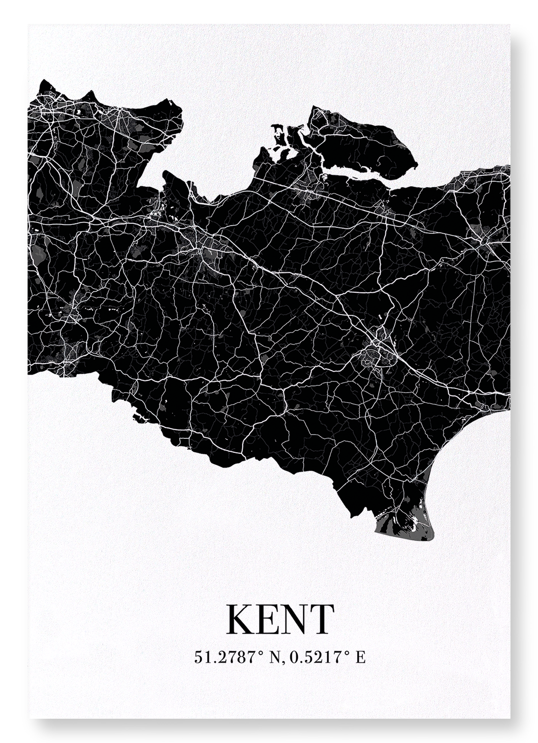 KENT CUTOUT: Map Cutout Art Print