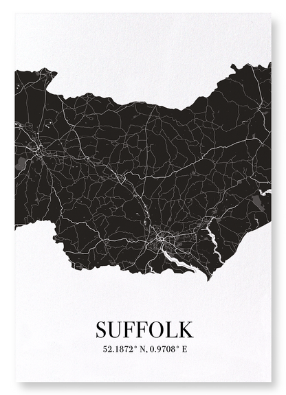 SUFFOLK CUTOUT: Map Cutout Art Print