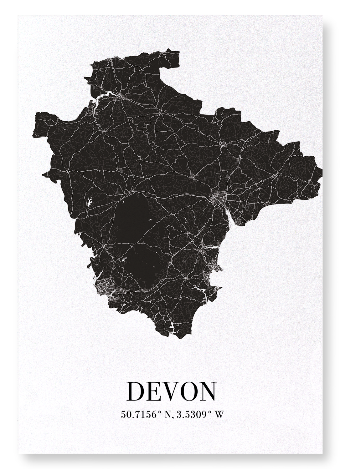 DEVON CUTOUT: Map Cutout Art Print