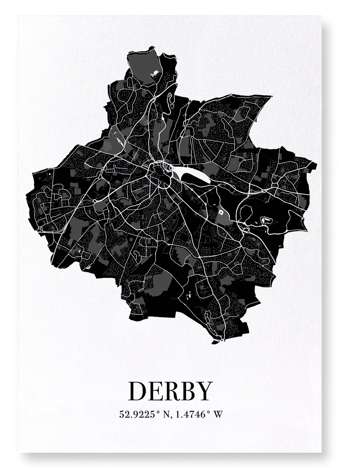 DERBY CUTOUT: Map Cutout Art Print