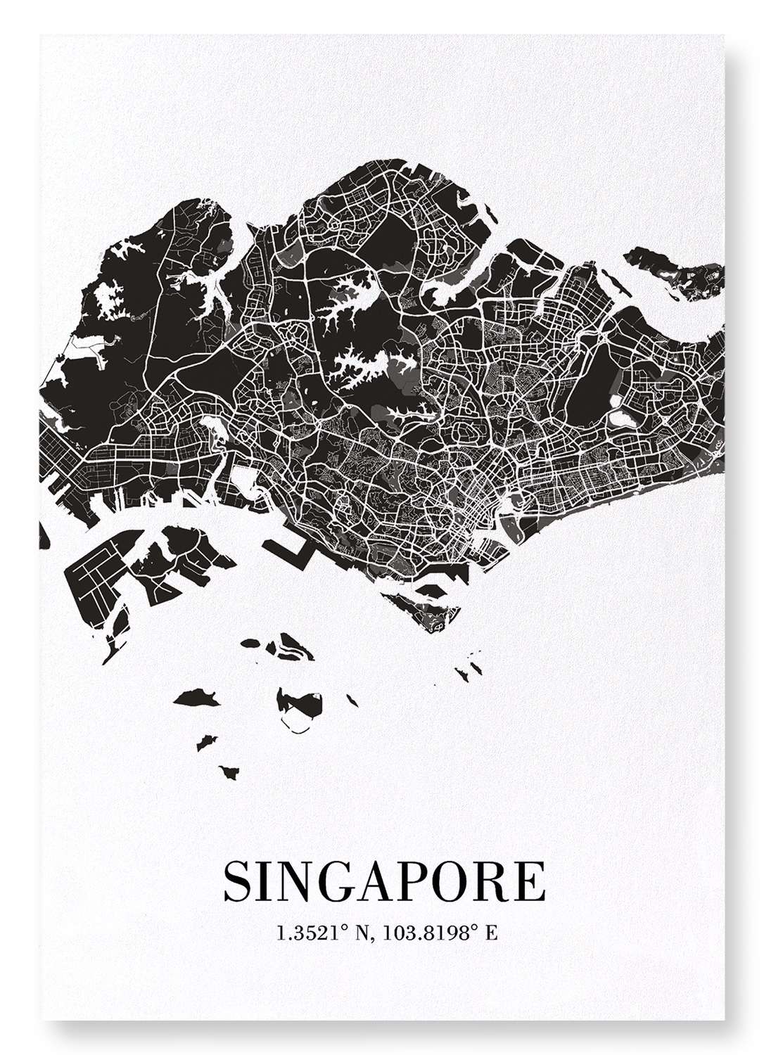 SINGAPORE CUTOUT: Map Cutout Art Print
