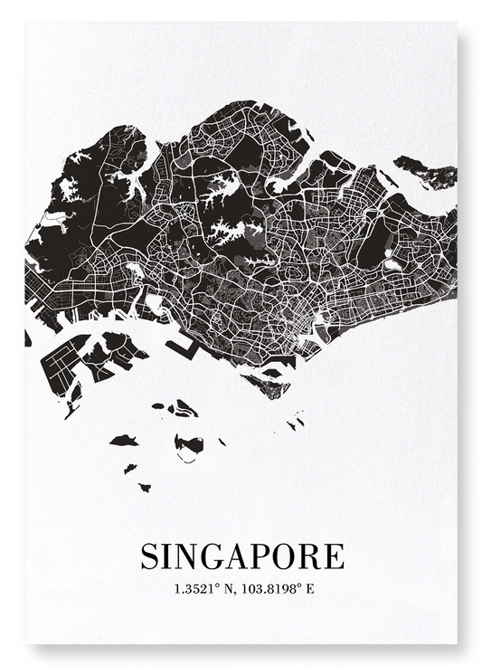 SINGAPORE CUTOUT: Map Cutout Art Print