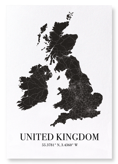 UNITED KINGDOM CUTOUT: Map Cutout Art Print