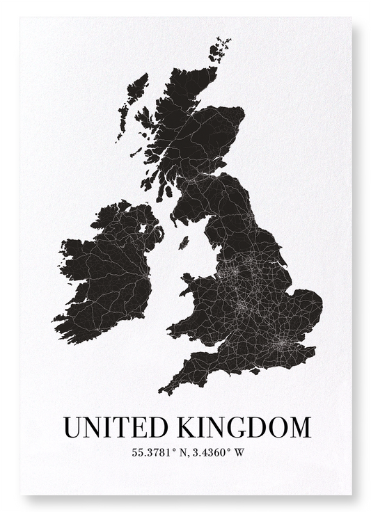 UNITED KINGDOM CUTOUT: Map Cutout Art Print