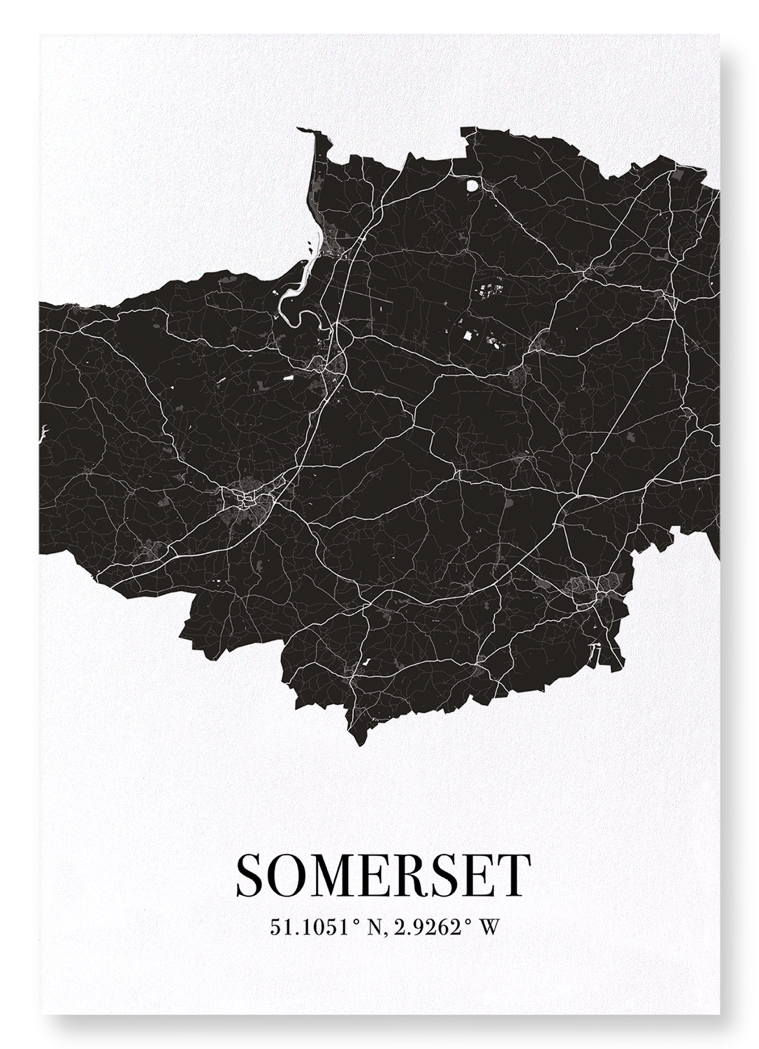 SOMERSET CUTOUT: Map Cutout Art Print