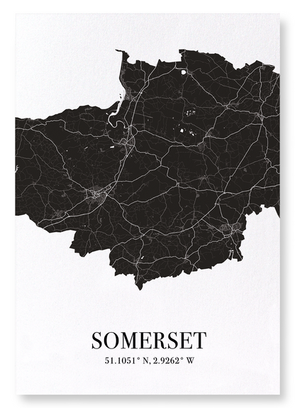 SOMERSET CUTOUT: Map Cutout Art Print