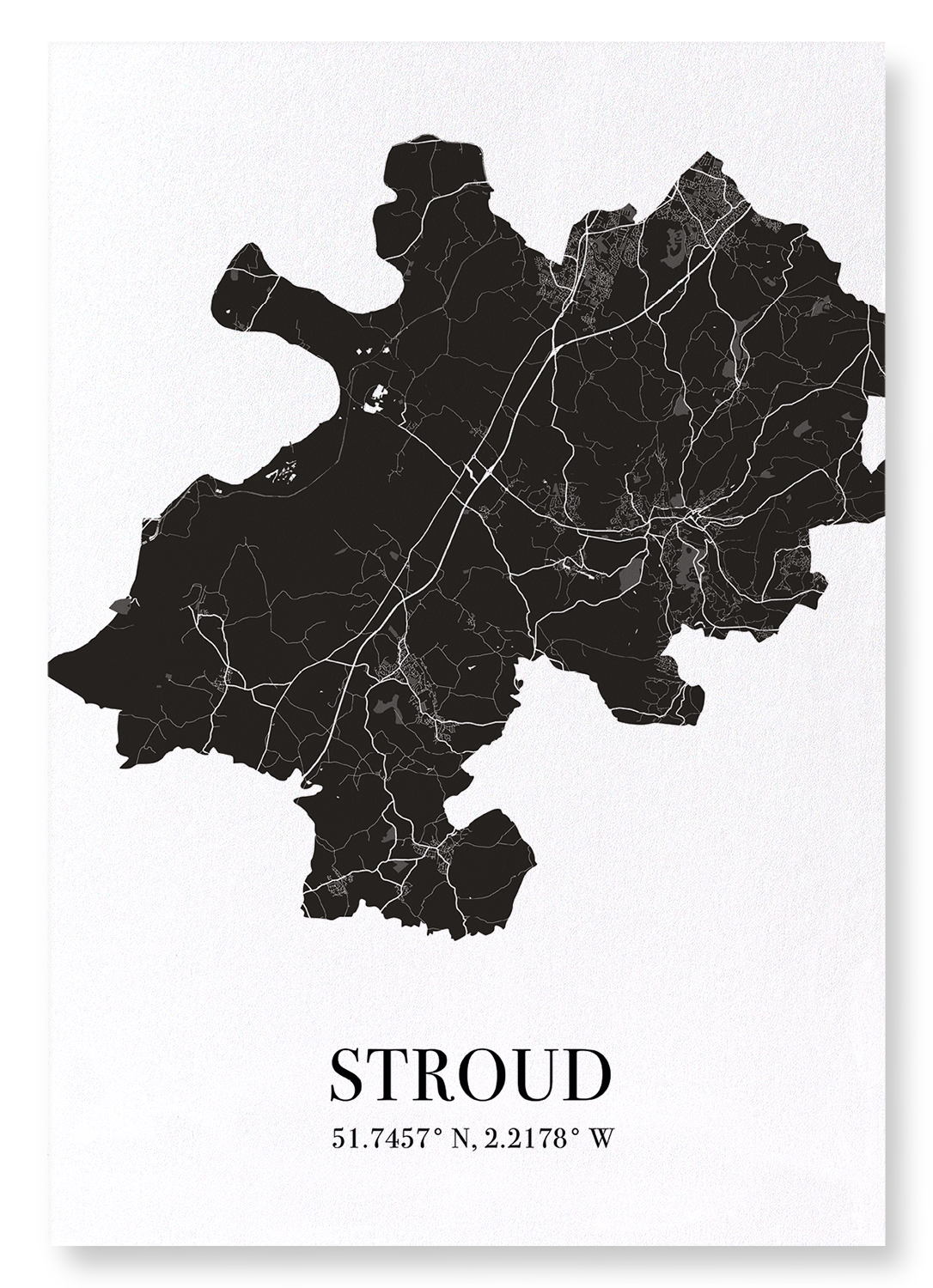 STROUD  CUTOUT: Map Cutout Art Print