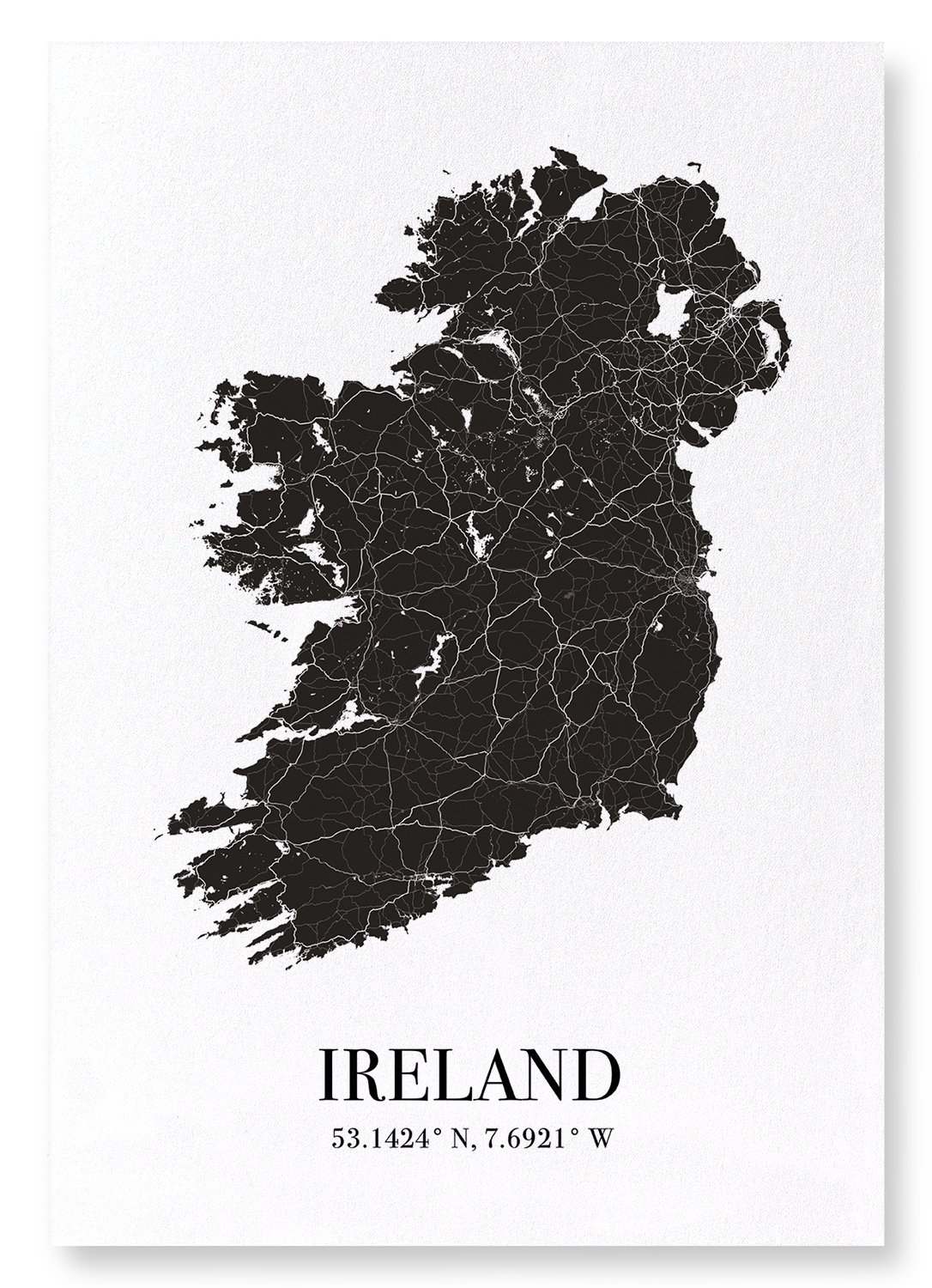 IRELAND CUTOUT: Map Cutout Art Print