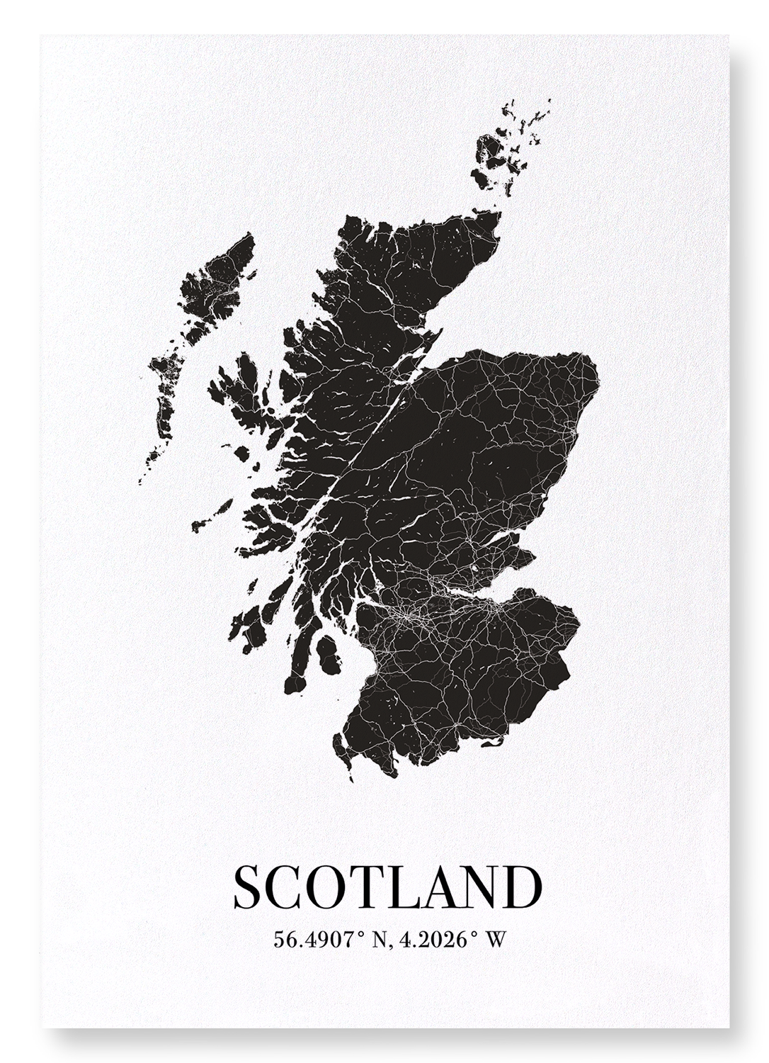 SCOTLAND CUTOUT: Map Cutout Art Print
