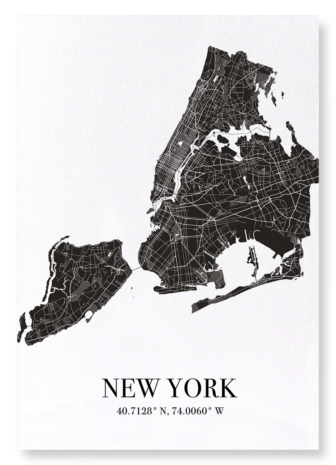 NEW YORK CUTOUT: Map Cutout Art Print