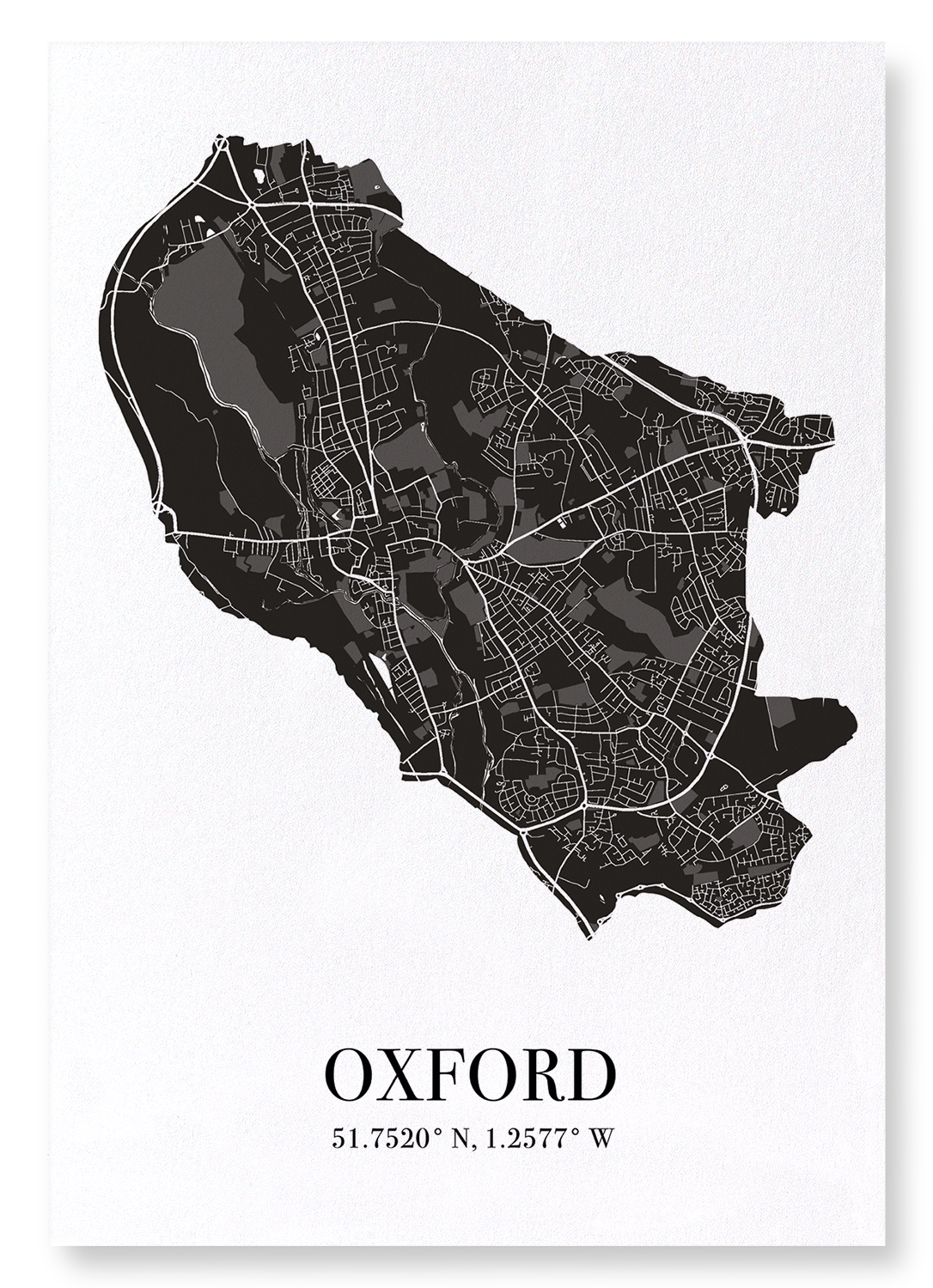 OXFORD CUTOUT: Map Cutout Art Print