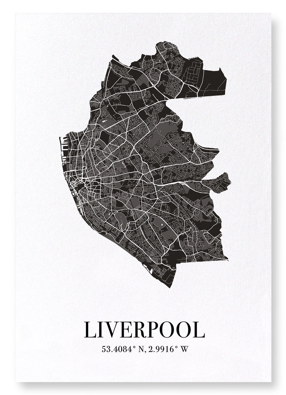 LIVERPOOL CUTOUT: Map Cutout Art Print