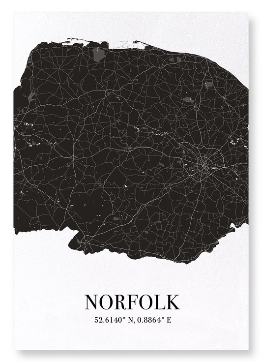 NORFOLK CUTOUT: Map Cutout Art Print