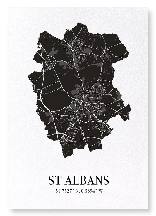 ST. ALBANS CUTOUT: Map Cutout Art Print