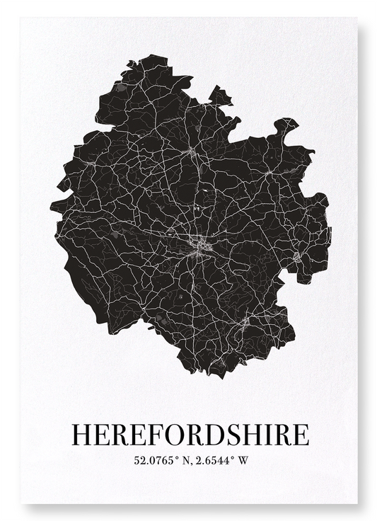HEREFORDSHIRE CUTOUT: Map Cutout Art Print
