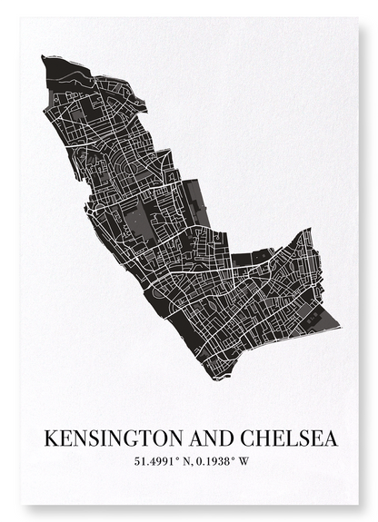 KENSINGTON AND CHELSEA CUTOUT: Map Cutout Art Print