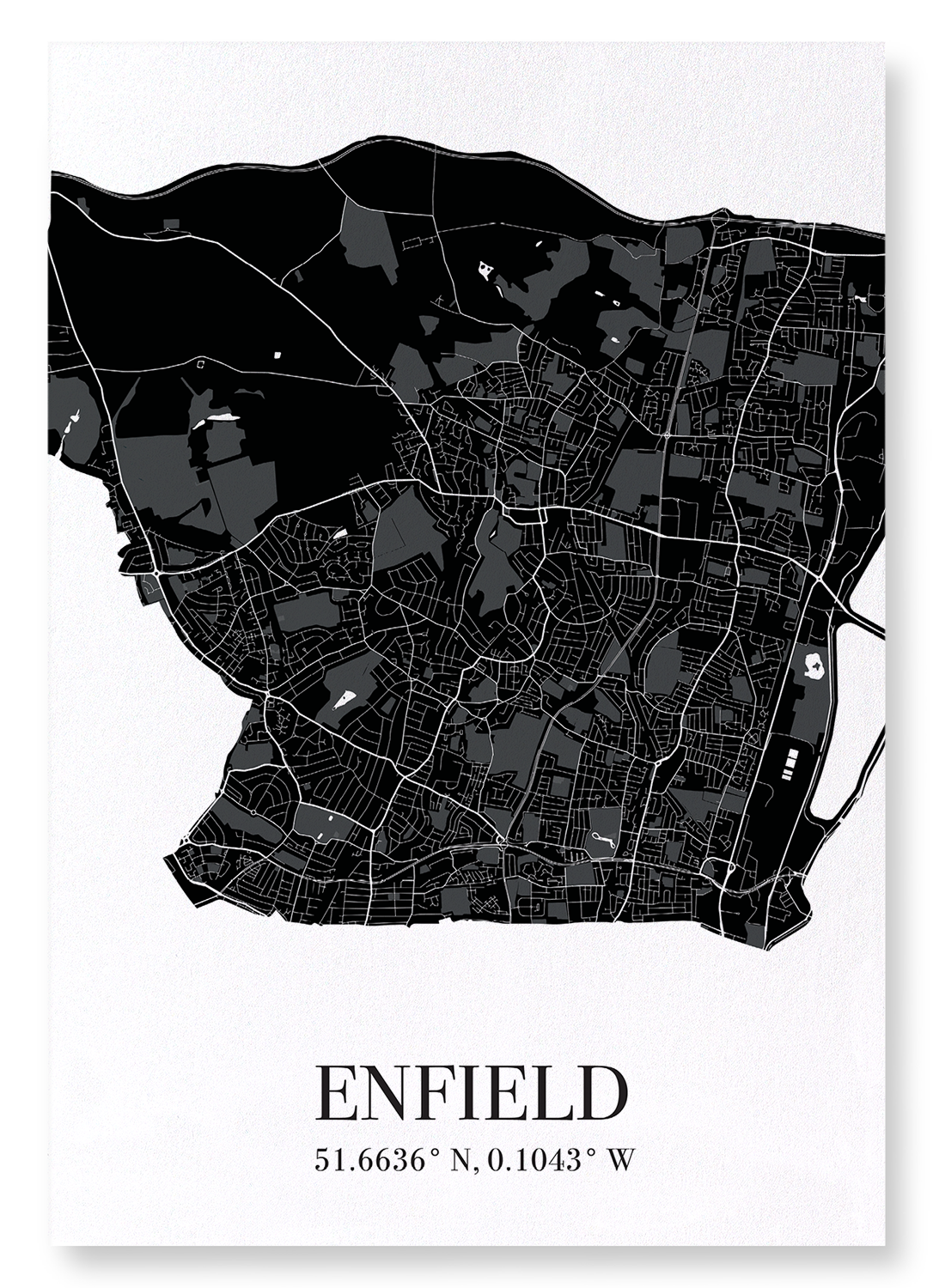 ENFIELD CUTOUT: Map Cutout Art Print