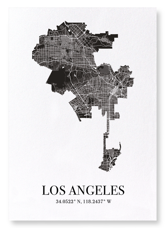 LOS ANGELES CUTOUT: Map Cutout Art Print