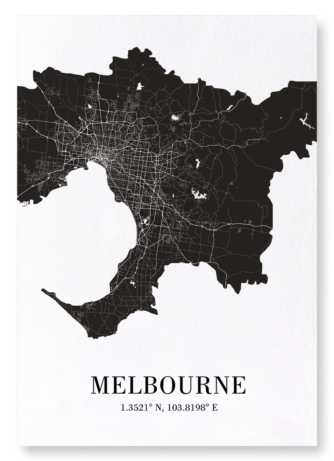 MELBOURNE CUTOUT: Map Cutout Art Print