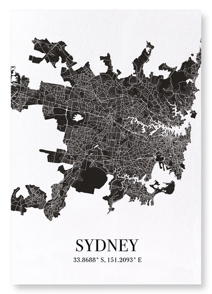 SYDNEY CUTOUT: Map Cutout Art Print