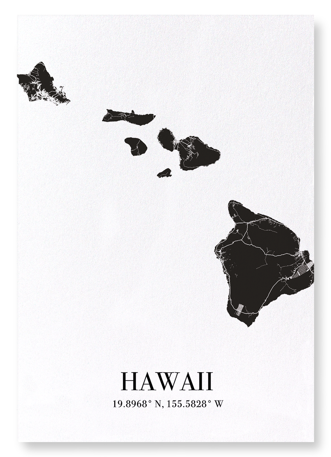 HAWAII CUTOUT: Map Cutout Art Print