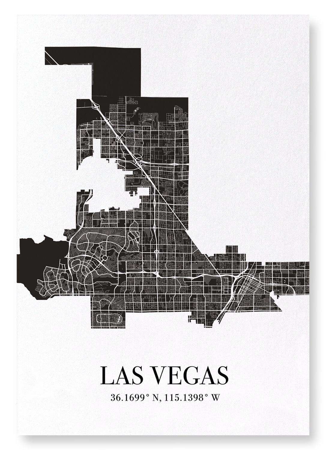 LAS VEGAS CUTOUT: Map Cutout Art Print