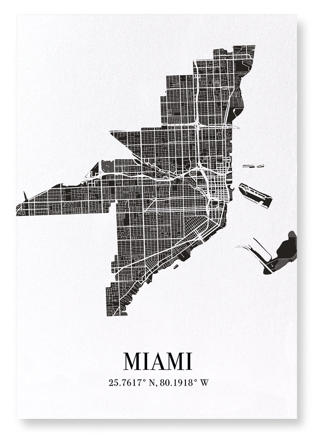 MIAMI CUTOUT: Map Cutout Art Print