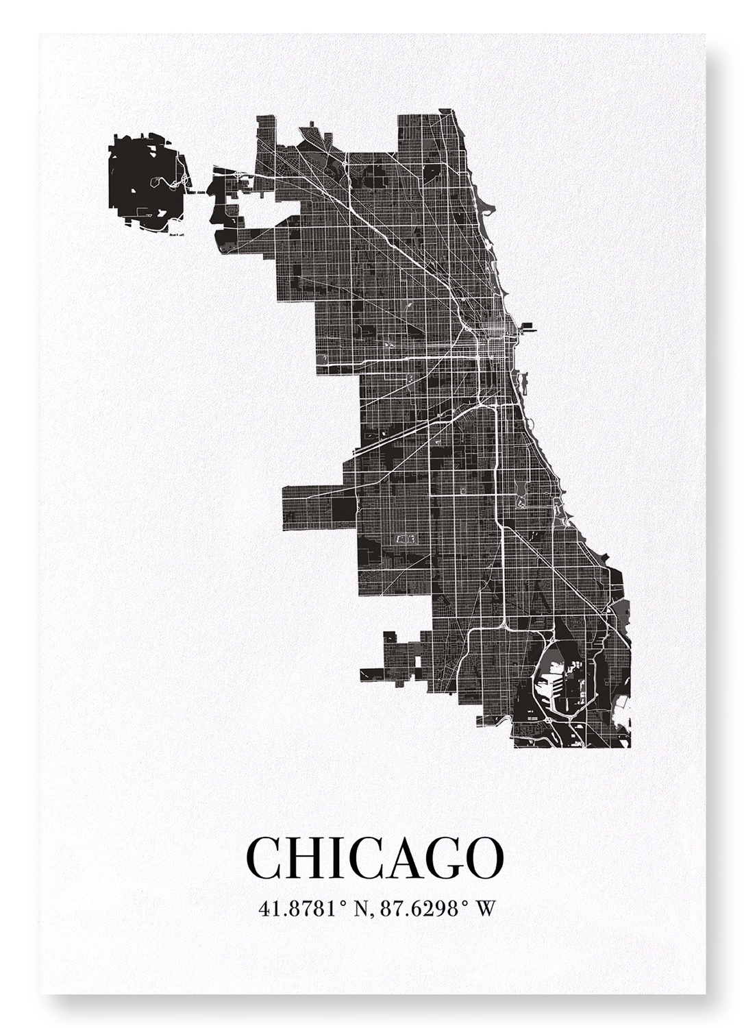 CHICAGO CUTOUT: Map Cutout Art Print
