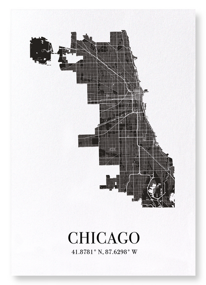 CHICAGO CUTOUT: Map Cutout Art Print