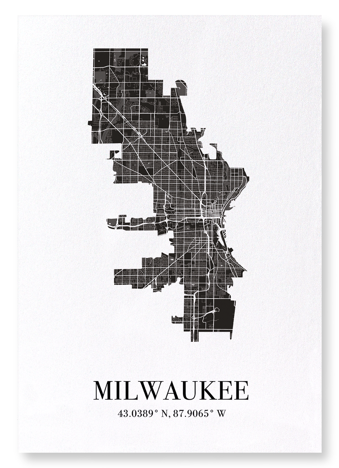 MILWAUKEE CUTOUT: Map Cutout Art Print