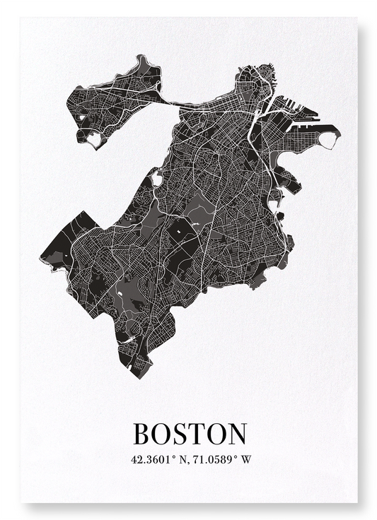 BOSTON CUTOUT: Map Cutout Art Print