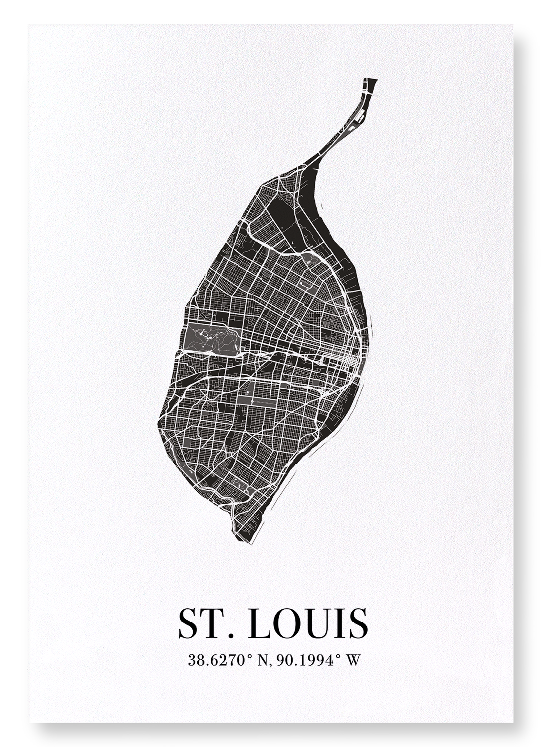 ST. LOUIS CUTOUT: Map Cutout Art Print