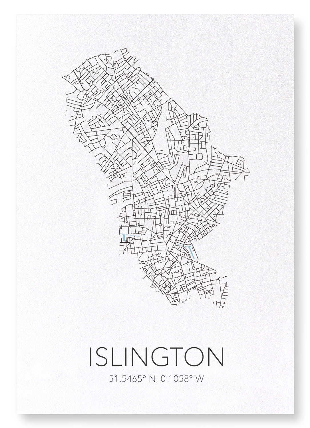 ISLINGTON CUTOUT: Map Cutout Art Print