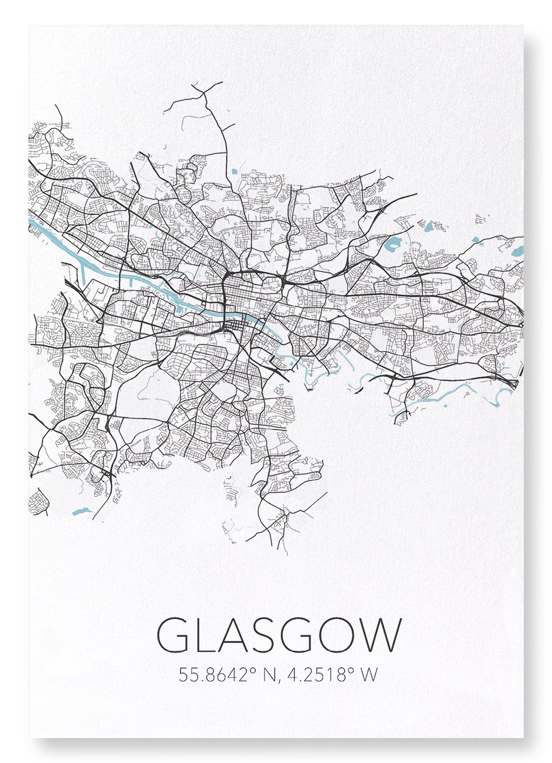 GLASGOW CUTOUT: Map Cutout Art Print