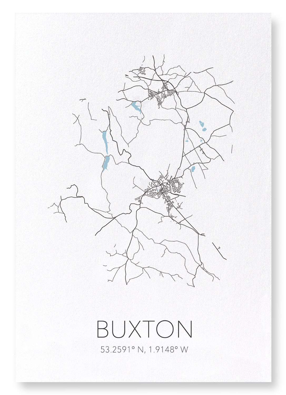 BUXTON CUTOUT: Map Cutout Art Print