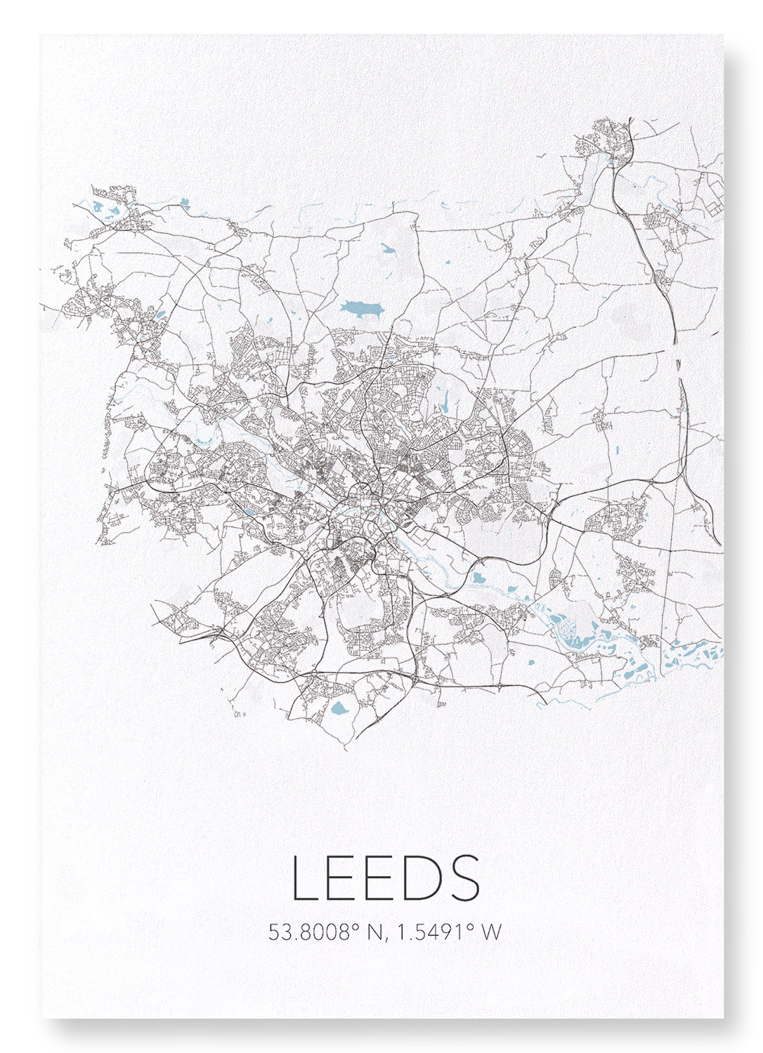 LEEDS CUTOUT: Map Cutout Art Print