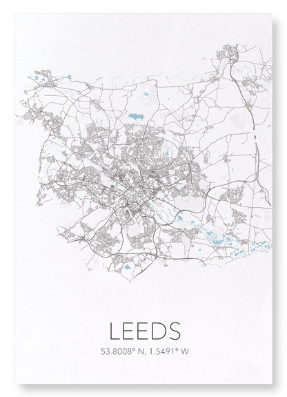 LEEDS CUTOUT: Map Cutout Art Print