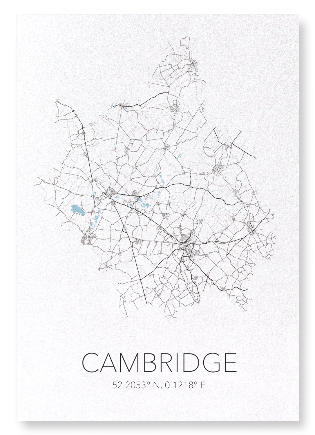 CAMBRIDGE CUTOUT: Map Cutout Art Print