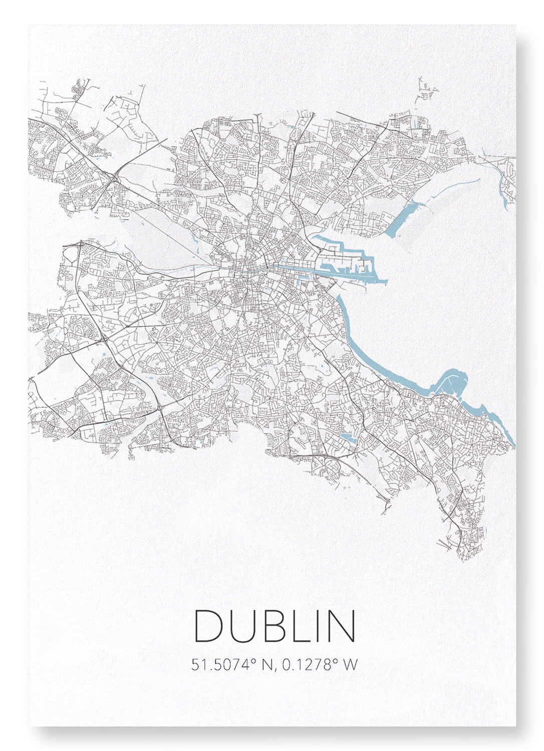 DUBLIN CUTOUT: Map Cutout Art Print