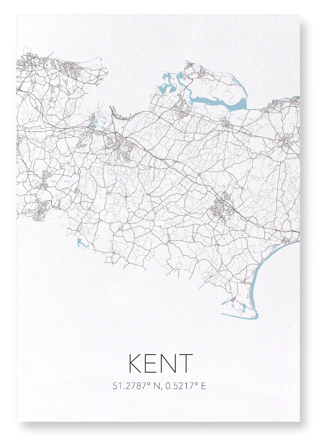 KENT CUTOUT: Map Cutout Art Print