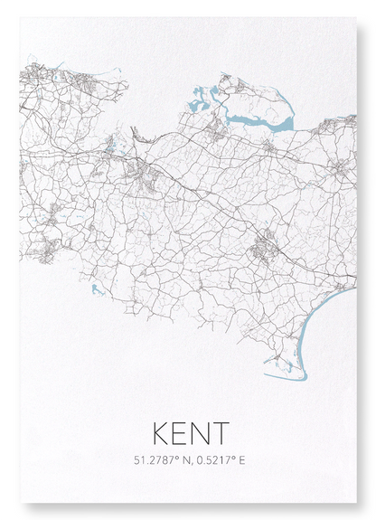KENT CUTOUT: Map Cutout Art Print