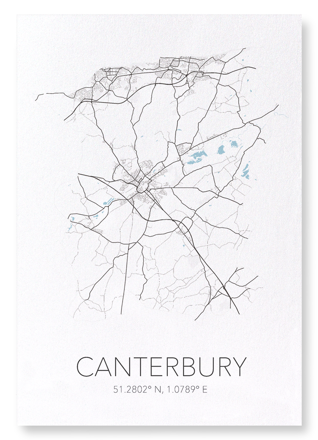 CANTERBURY CUTOUT: Map Cutout Art Print
