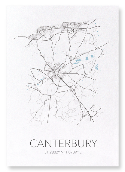 CANTERBURY CUTOUT: Map Cutout Art Print