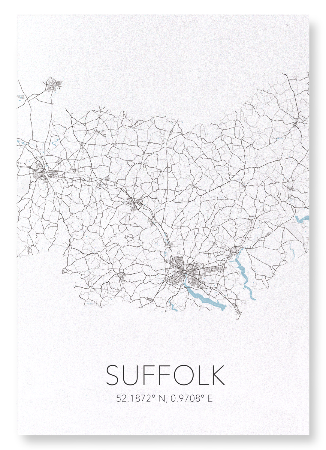SUFFOLK CUTOUT: Map Cutout Art Print