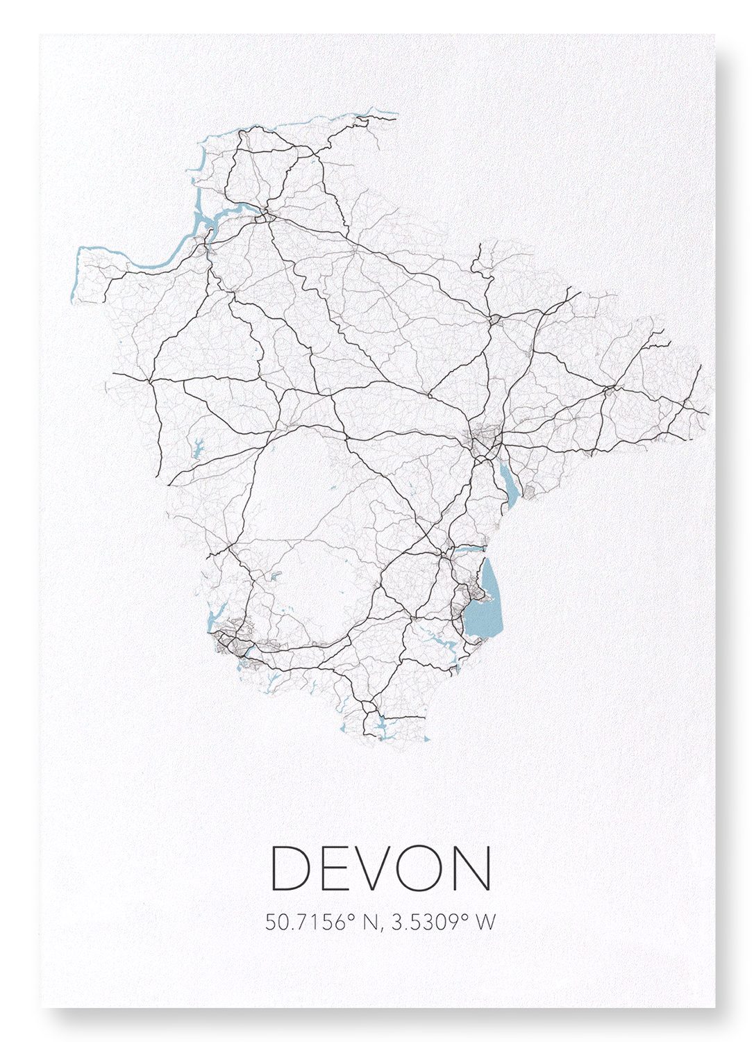 DEVON CUTOUT: Map Cutout Art Print