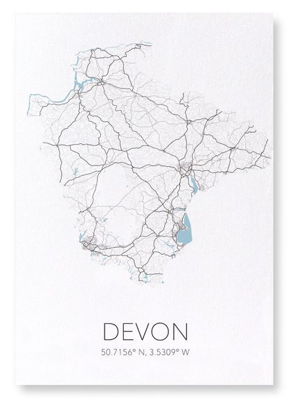DEVON CUTOUT: Map Cutout Art Print